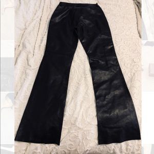 Leather bootleg pants